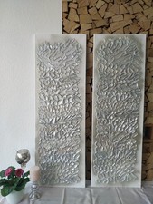 2 Bilder, mit Struktur, Wanddekoration 120x40 cm, Unikat, Wohndeko, Wandbild 