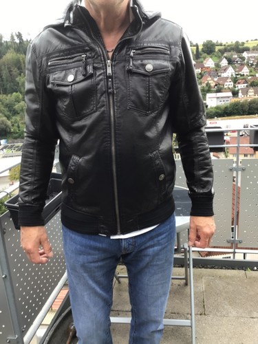 Herren kunstlederjacke mit - herren,