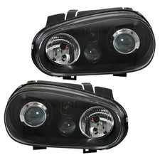 Design Scheinwerfer für VW Golf 4 IV Bj. 97-03 Schwarz + Nebelscheinwerfer NSW