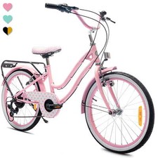 20 Zoll Kinderfahrrad 6-Gang Kinder fahrrad Rad Mädchen Shimano Heart Bike rosa
