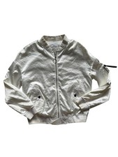 MNG Creme Satin Bomberjacke