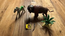 Playmobil Indianer Pferd, Bison und Entdecker im Kanu eines Totems