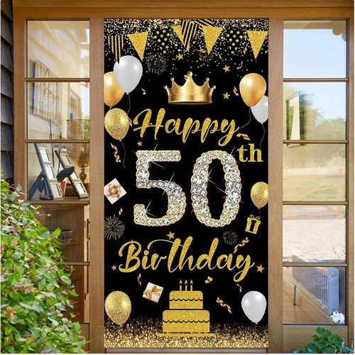 Birthday banner 50th black - banner,