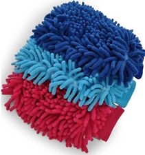 3 x Microfaser Mikrofaser Handschuh Putzhandschuh Autowaschhandschuh