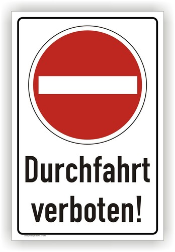Warnschild durchfahrt - warnschild, -durchfahrt