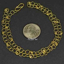 1 kt 18 kt Gelbgold doppelseitiger champagnerfarbener Diamant-Kreis-Halskette im Rosenschliff 18 Zoll