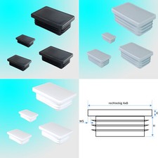 Stopfen Lamellenstopfen rechteckig Rohrkappen Endkappen Vierkantkappen vierkant