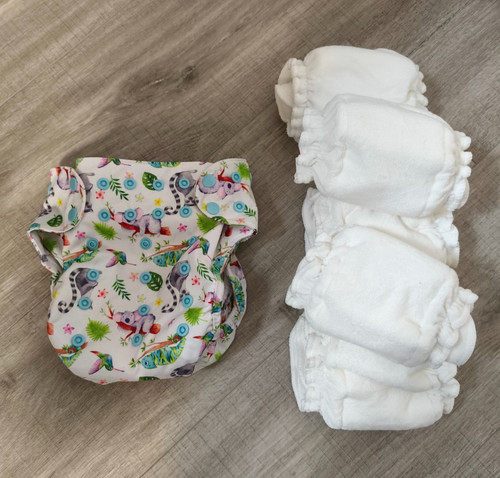 Blümchen stoffwindel 2in1 - blümchen,