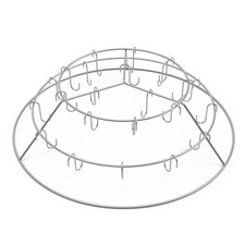 Dreistufiger Ring Speck-Aufhänger Bräter mit 24 Räucherhaken, für Räuchern vo...