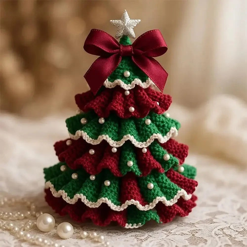 Gehäkeltes weihnachtsbaum set - gehäkeltes, weihnachtsbaum-set