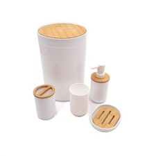 alpina Badezimmer Set Bambus Bad Zubehörset  - Unvollständig WC Bürste fehlt!