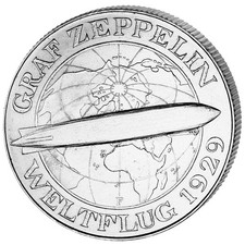 Silbermünze 5 Mark Weltflug