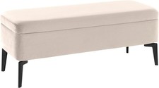 LeGer Truhen Bett Sitz Bank MAYRA Polyester Bezug creme 100x40x41 cm