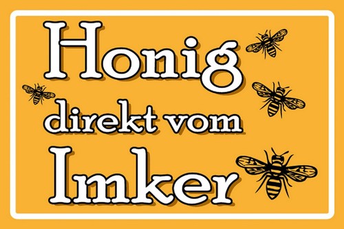 Blechschild 18x12 honig direkt - honig,