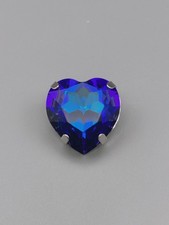 Solitaire Herz-Brosche mit Swarovski® Kristall auch als Anhänger Geschenk Neu