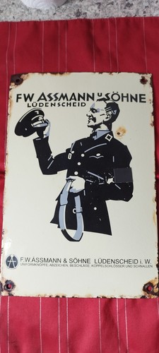 Altes blechschild assmann - altes, fa.