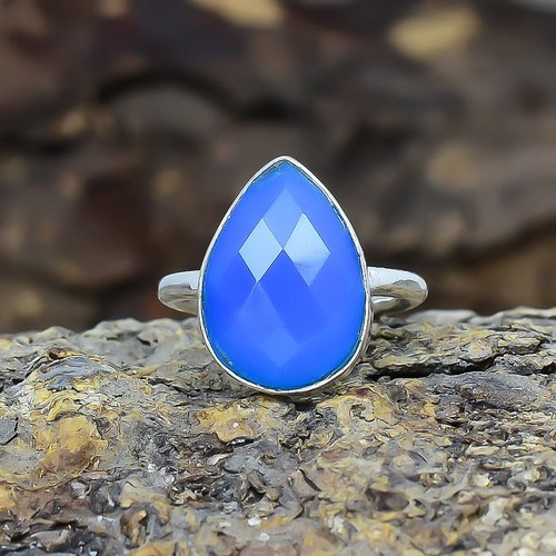 Facettiert blau onyx - blau,