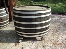  Rolltisch, Weinfass, Dekofass, Barriquefass, mit Rollen, Holz Einzelstück, Fass