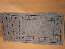 4 Weihnachts Tischsets Grau neu mit Randmotiv