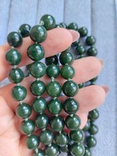 Einzigartige Halskette aus echtem grünem Jade Nephrit?✨️ 96 cm, diameter 10 mm