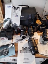 YASHICA 300 AF Kamera Set Mit 4 Objektiven Blitzlicht Tasche Anleitung