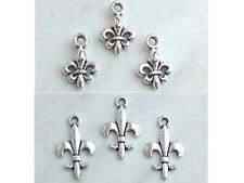 5 Anhänger *FLEUR DE LIS Charm Lilie Königslilie Schmuck Metall Perlen Basteln