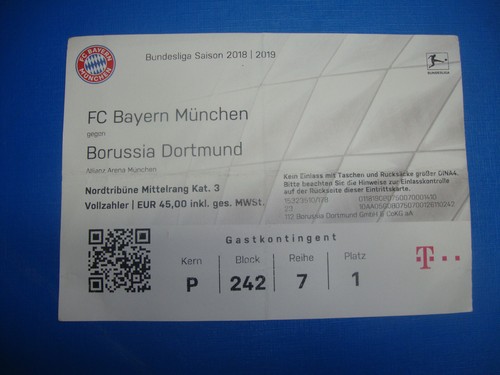 Ticket fc bayern - 18/19,