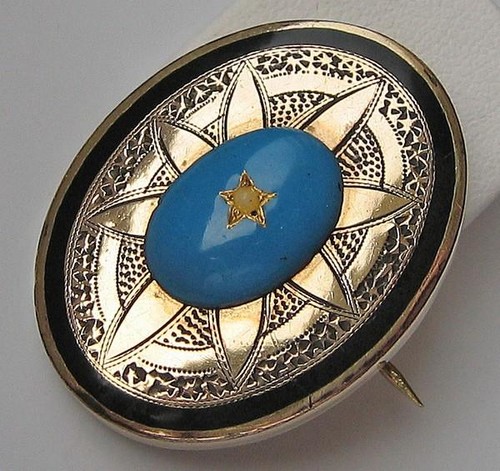 Brosche biedermeier emailliert - biedermeier,