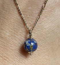 NEU ***Lapislazuli*** Weltkugel/ Globus Anhänger Gold 585 / 14 Karat