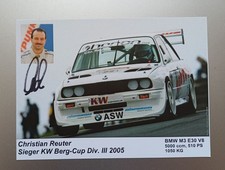 Motorsport Autogrammkarte Christian Reuter, KW Berg-Cup, BMW M3 V8