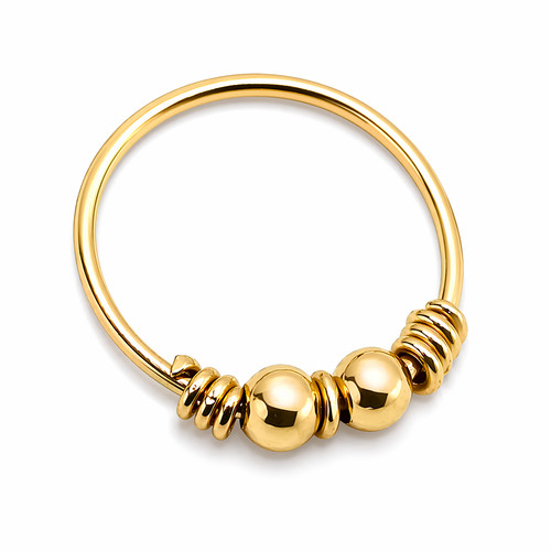 Gold nasenring doppelperle - gold, 9