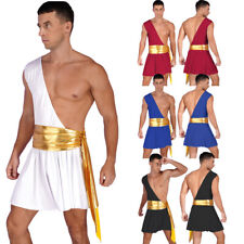 DE Männer eine Schulter Ruffle Kleid Ruched Gürtel antikes griechisches Kostüm