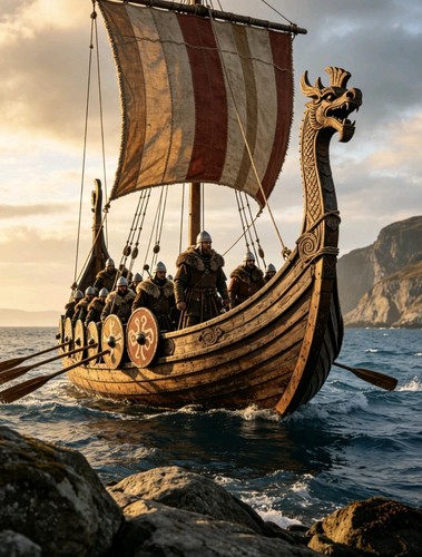 Wikinger langboot illustration - wikinger,