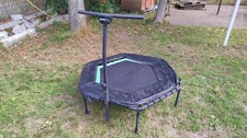 SportPlus Fitness-Trampolin mit Haltegriff – Ø ca. 110 cm – höhenverstellbar 