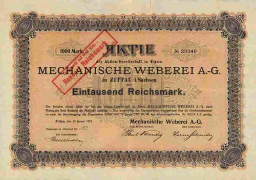 Mechanische weberei 1923 - ag,