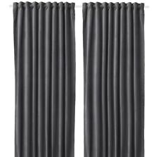 IKEA SANELA Gardinen Raumverdunkelung SAMT dunkelgrau 140x250cm 55x98" 804.140.20