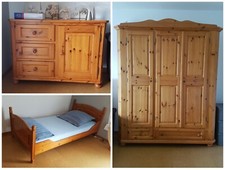 Jugend Schlafzimmer in Vollholz-Kiefer honigfarben