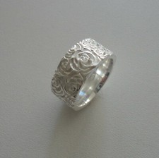 Bandring Rose Rosenschmuck Rosenring Trachten Hochzeit Blüten Ring Silber 925/-