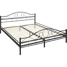 Metallbett mit Lattenrost im romantischen Design schwarz/schwarz B-Ware