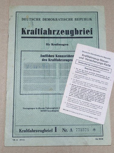 Ddr kfz brief - ddr,