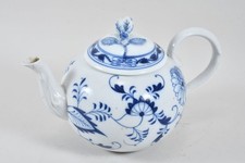 N92T01- Teichert Zwiebelmuster Porzellan Teekanne Deckel mit Blütenknauf