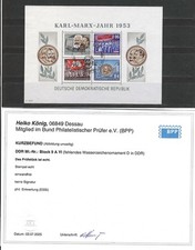 RARITÄT   MARXBLOCK 9 A YI fehlendes Wasserzeichen Befund König