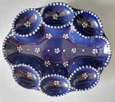 RARITÄT! GMUNDNER KERAMIK Dirndl-Blau, Eierteller für 6 Eier, NEU !