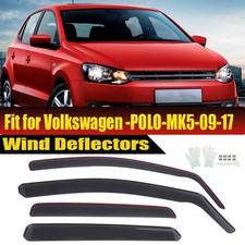 Schwarz Windabweiser Regenabweiser Für VW Golf Polo MK5 5-Türer Hatchback 09-17