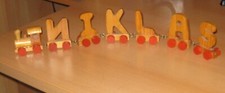 Niklas Buchstabenzug Namenszug Holzbuchstaben CE Holzzug Zug Holzeisenbahn 