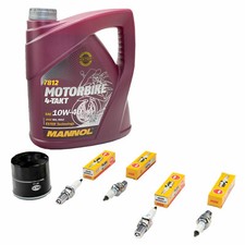 Inspektionspaket 4L Öl Ölfilter+Zündkerzen für Honda CB 750 F2 Sevenfifty 92-03