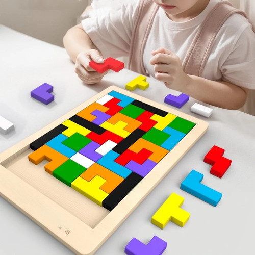 Buntes holzpuzzle spielzeug - buntes,