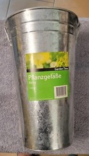 3 silberne ZINK - PFLANZGEFÄSSE mit Griffen  in 3 Größen 