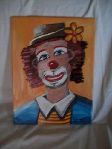 Bild gemälde clown - bild, handgemalt