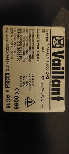 Vaillant geyser mag gas - 24/2,